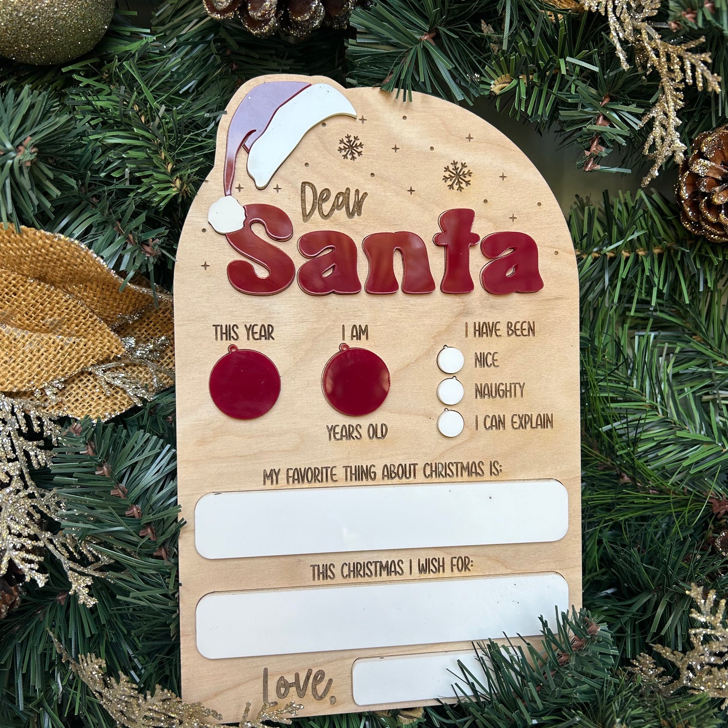 Dear Santa Dry Erase Board