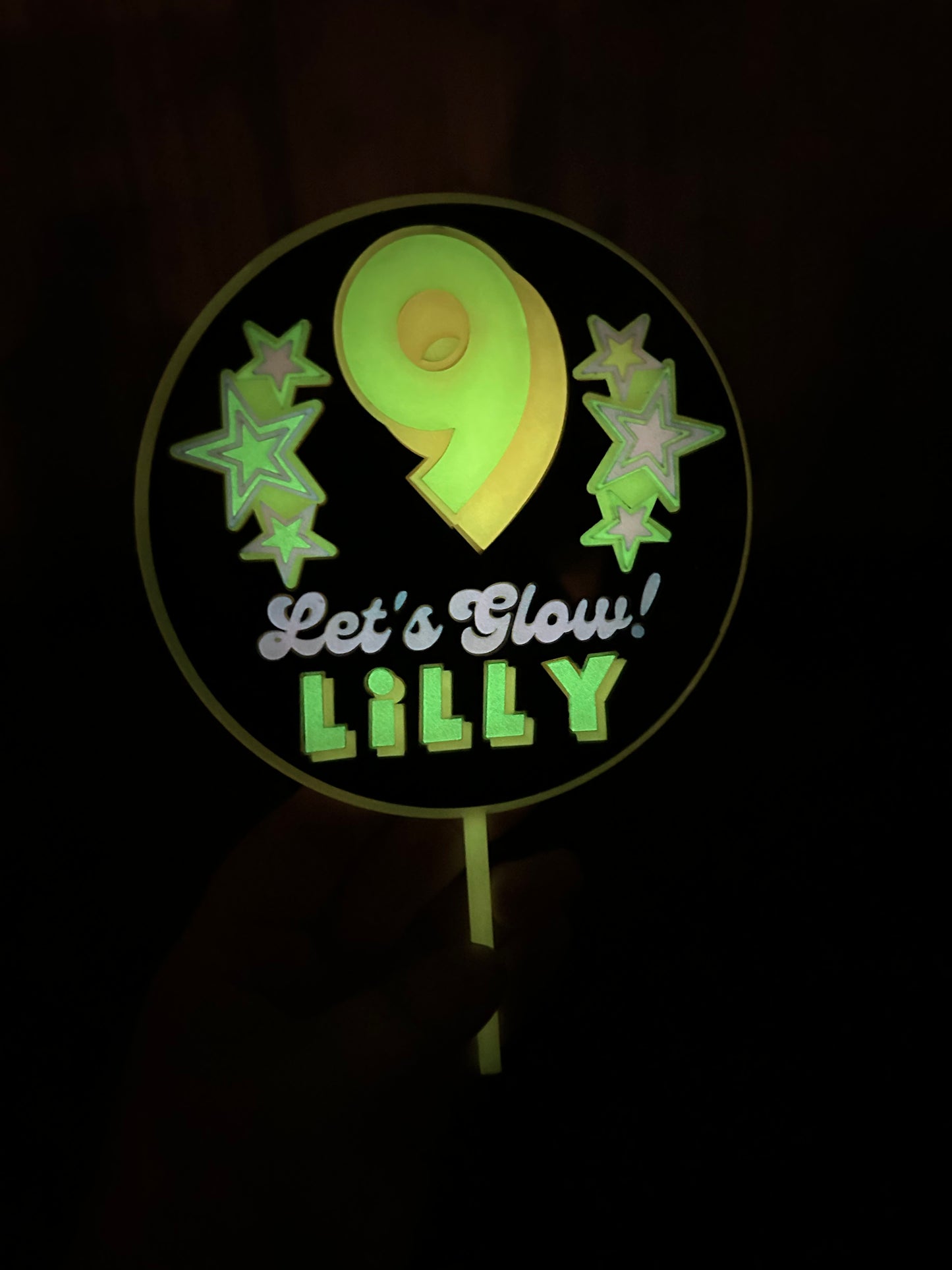Glow in the Dark Custom Cake Topper (5-inch)