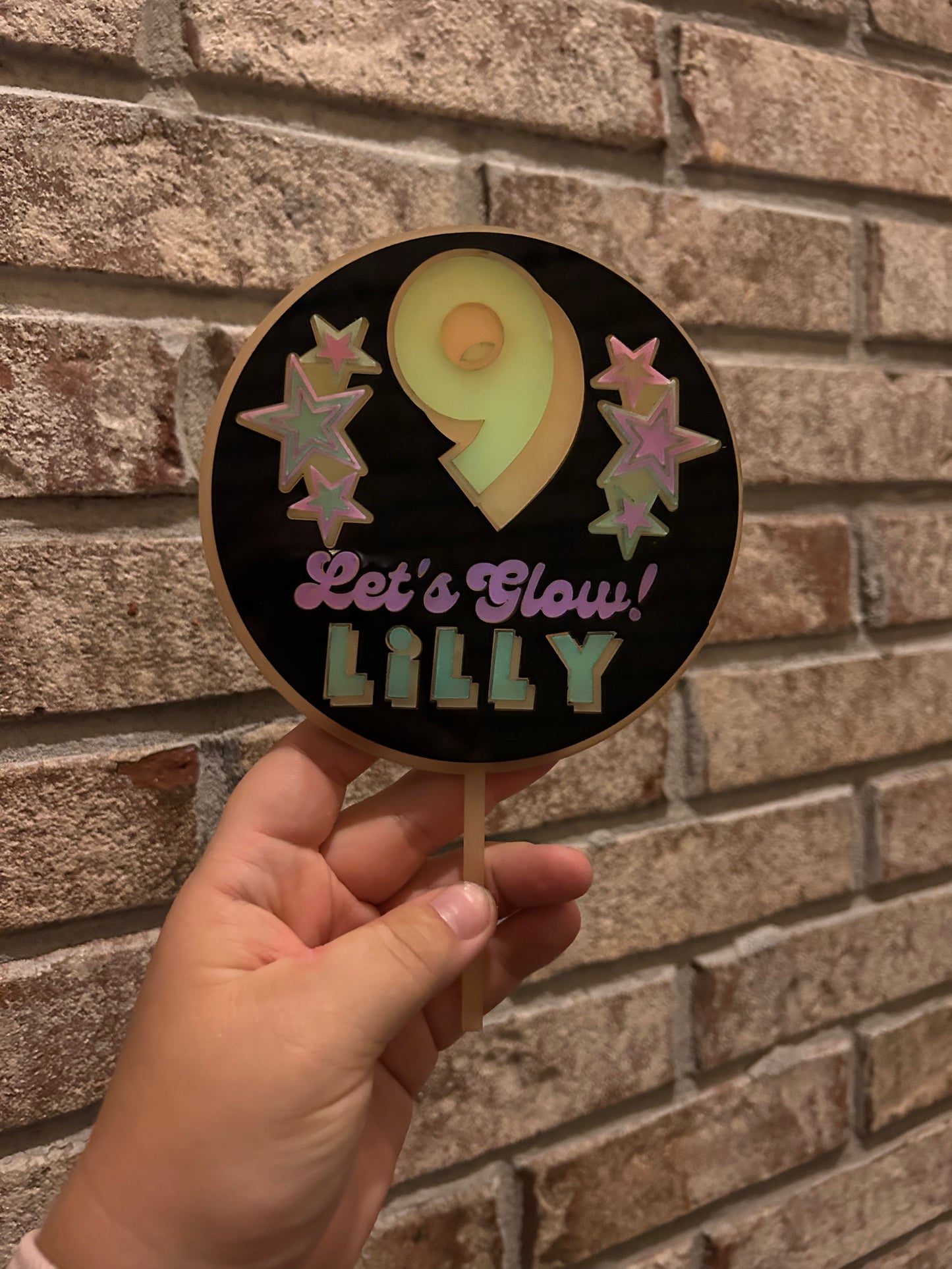 Glow in the Dark Custom Cake Topper (5-inch)