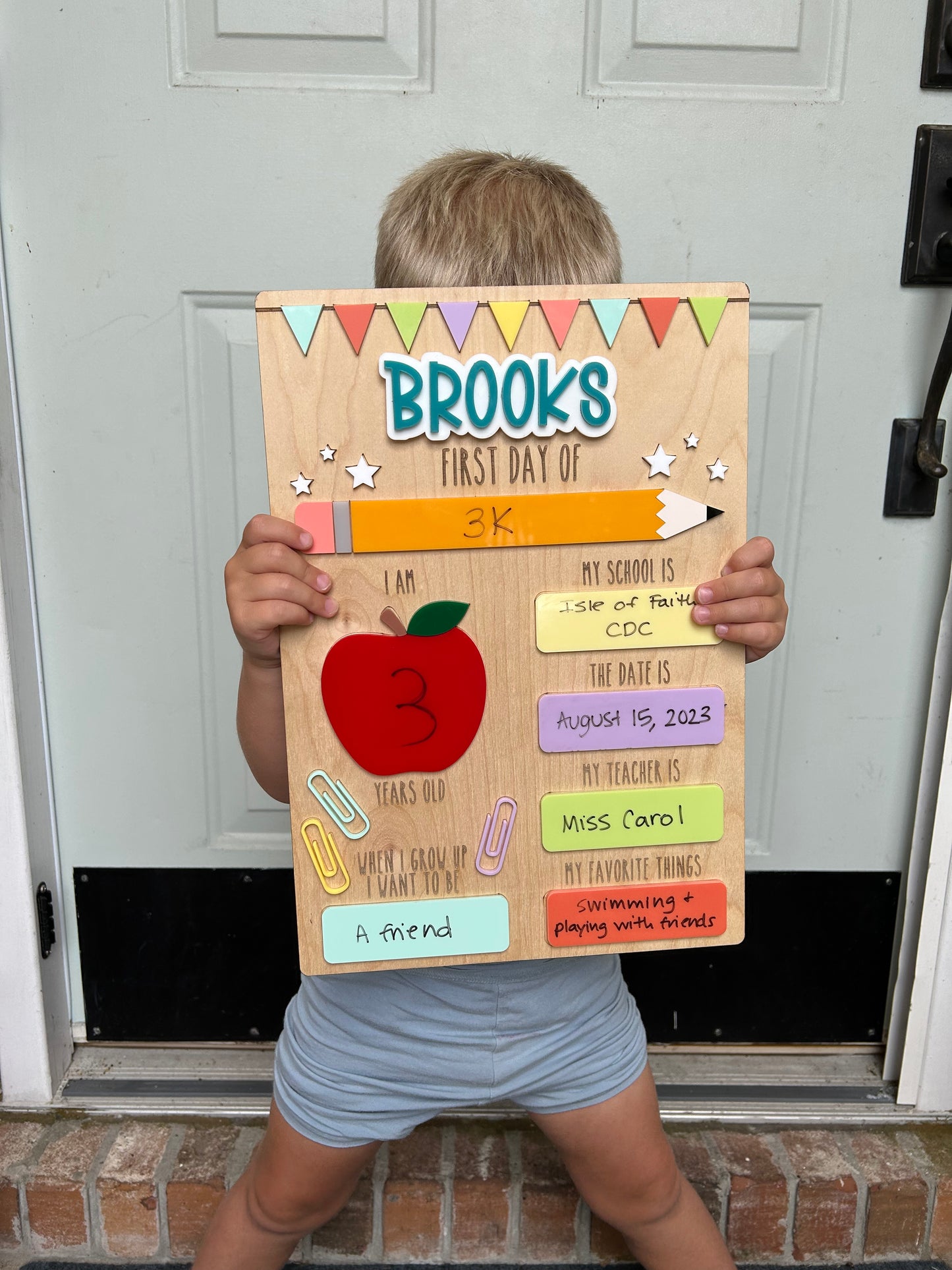 First & Last Day of School Name Large Sign