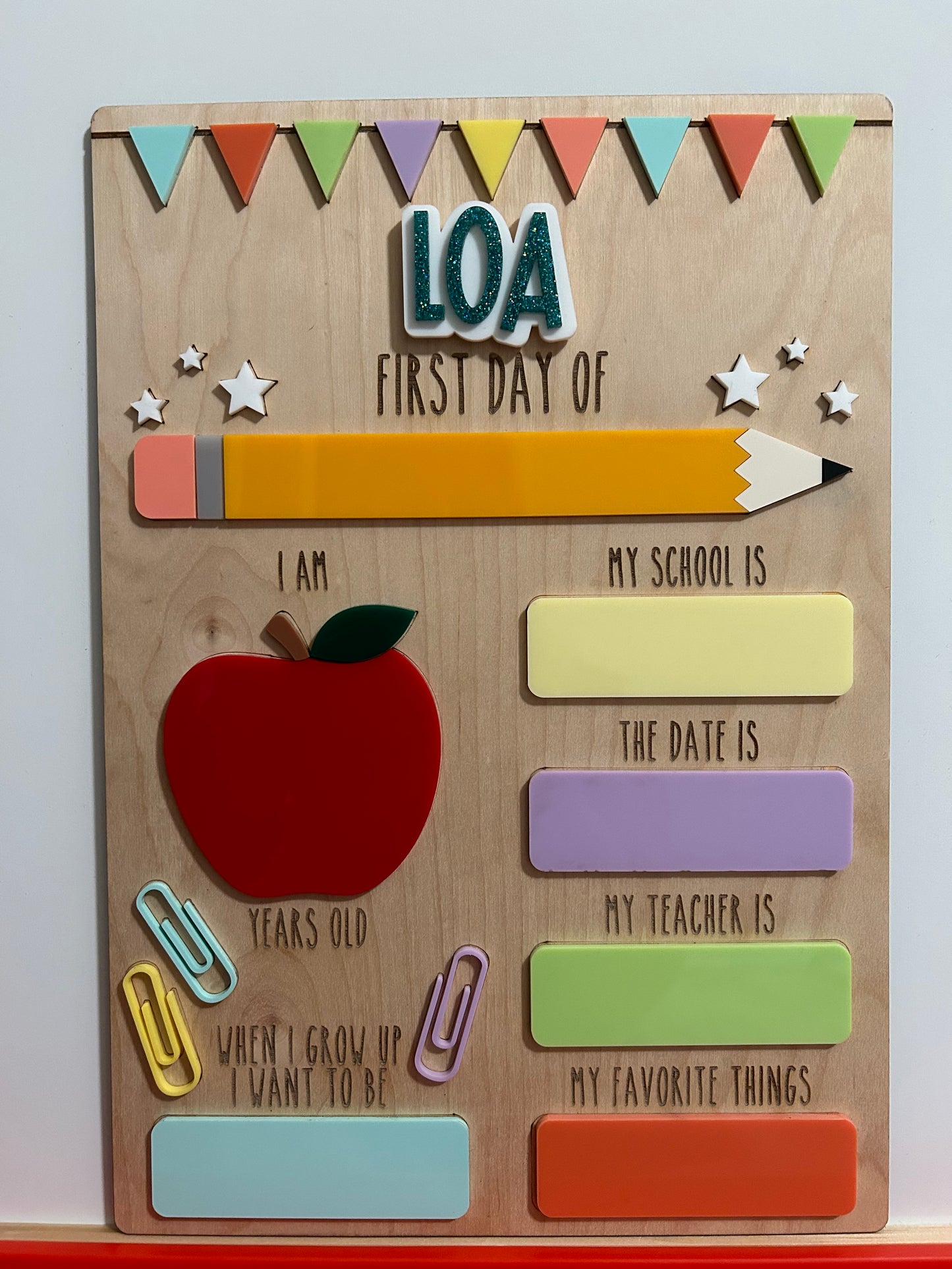 First & Last Day of School Name Large Sign