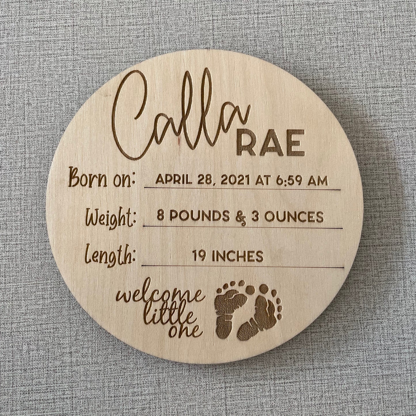 Birth Stats Card with Name