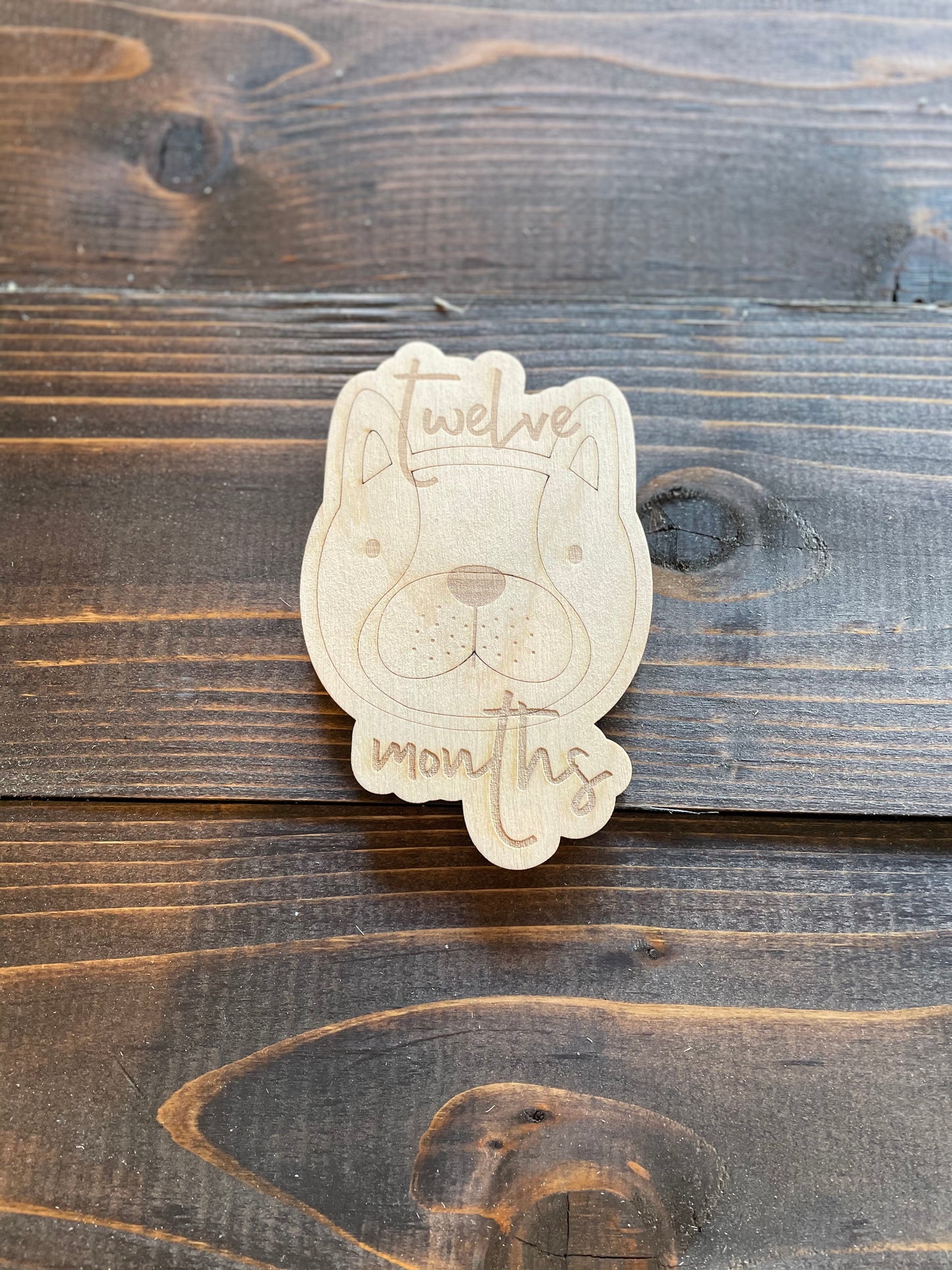 Milestone Card Pug Face 12 Months