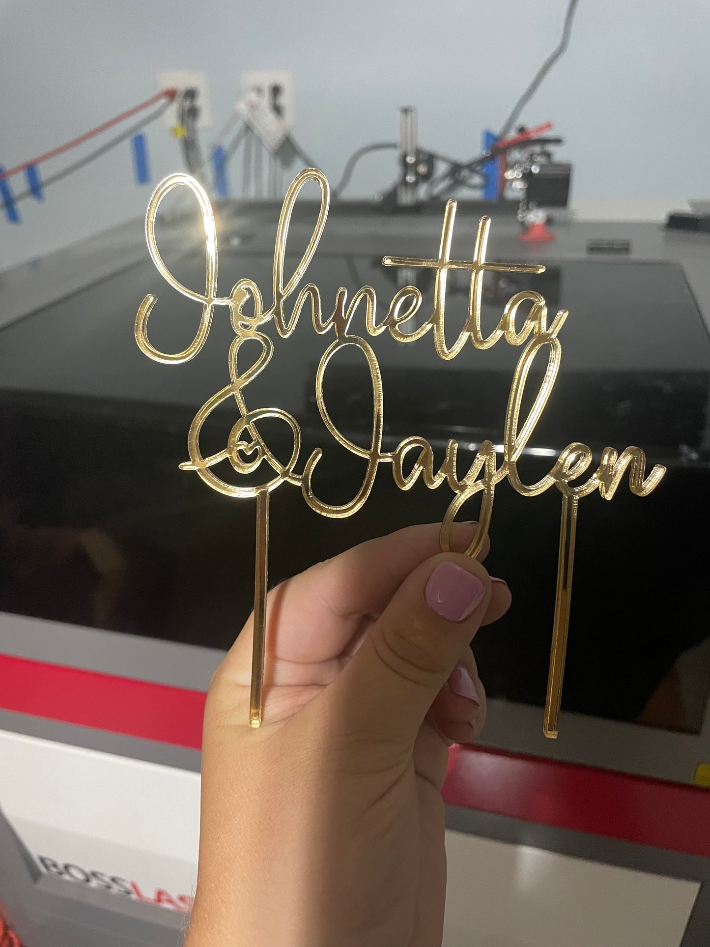 Custom Cake Topper with Cursive Writing