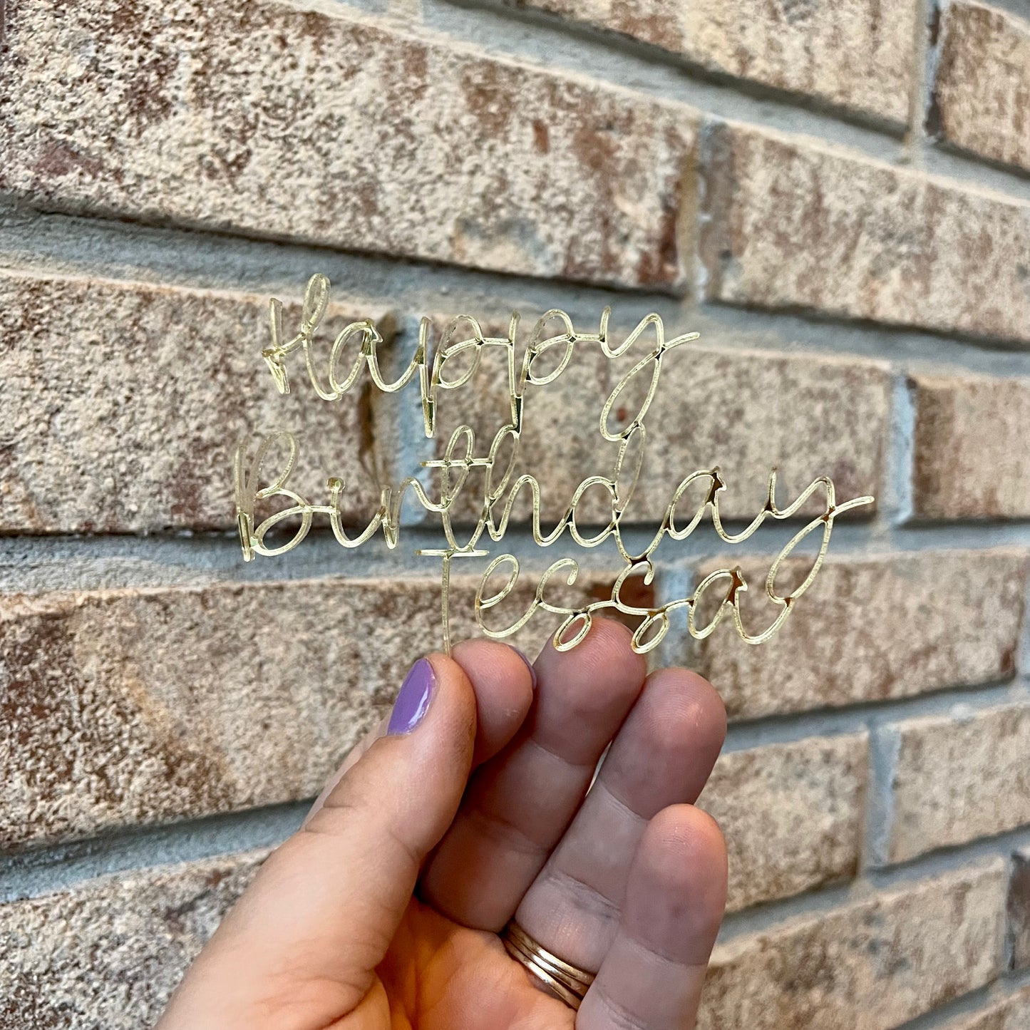Custom Cake Topper with Cursive Writing