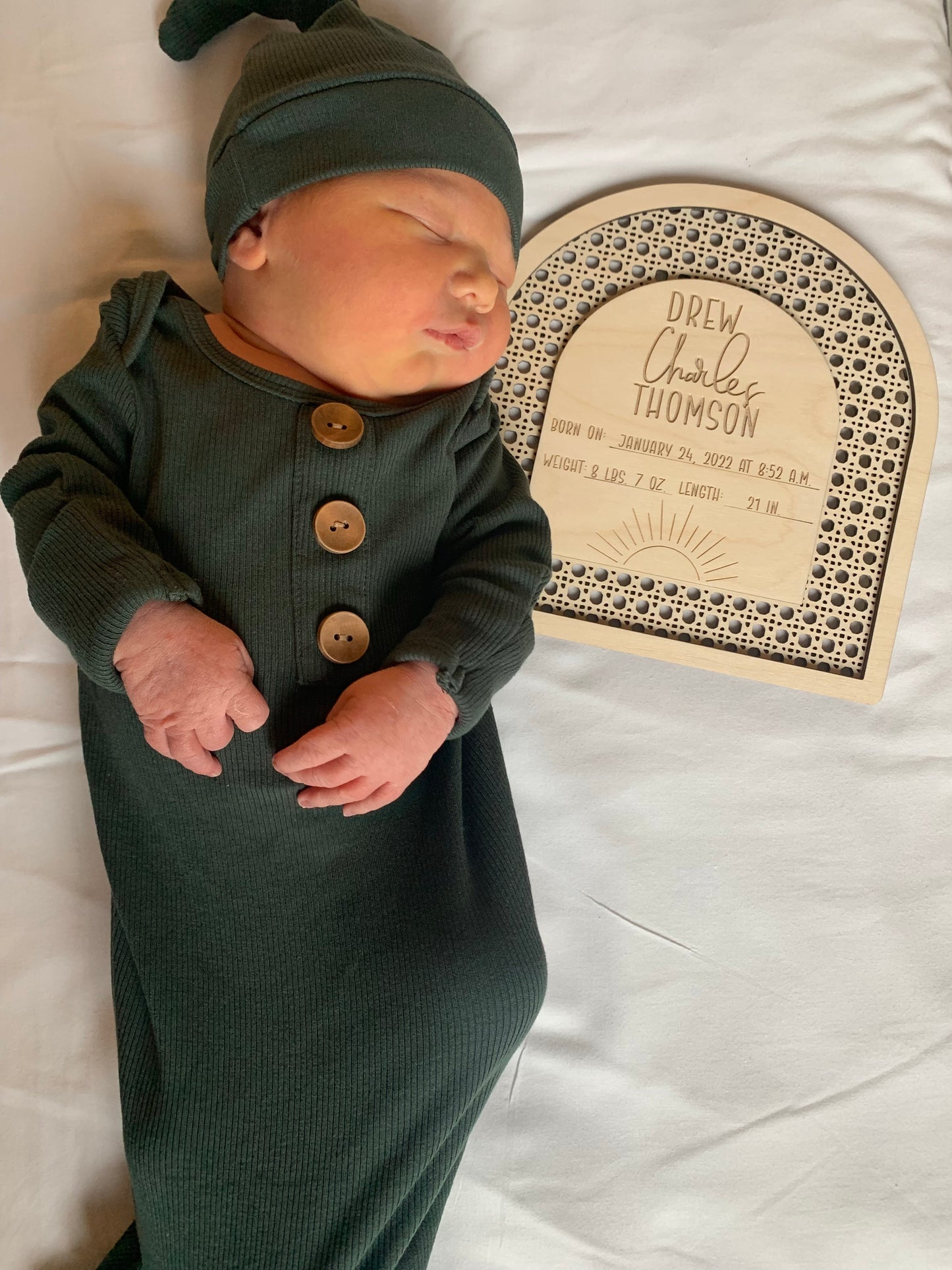 Boho Baby Stats Card