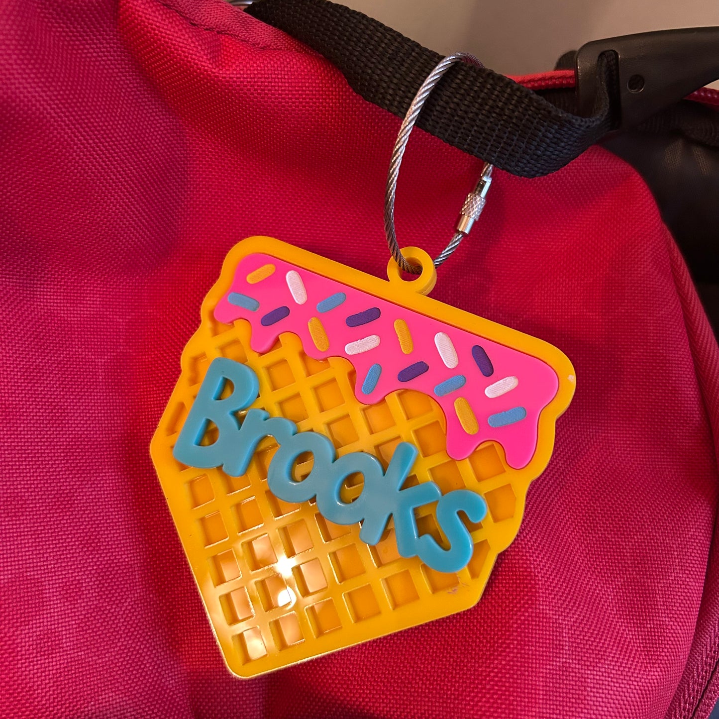 Ice Cream Drip Baseball Bag Tag