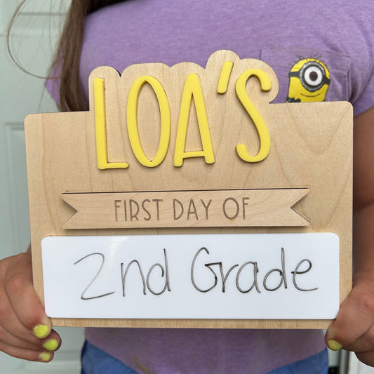 First & Last Day of School Name Sign