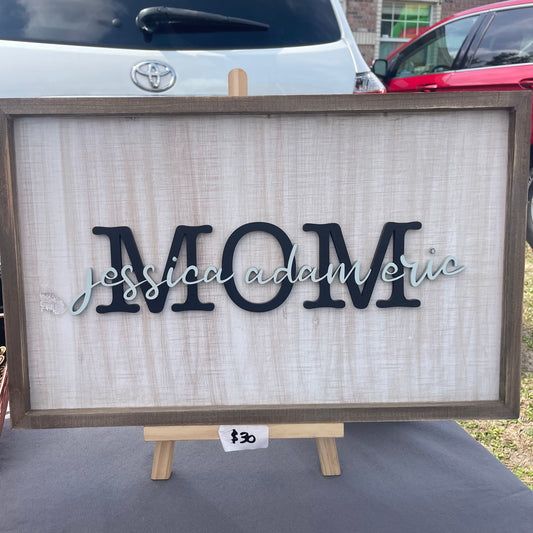 Mom Sign with Kids Names