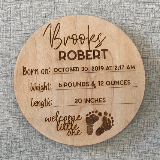 Birth Stats Card with Name