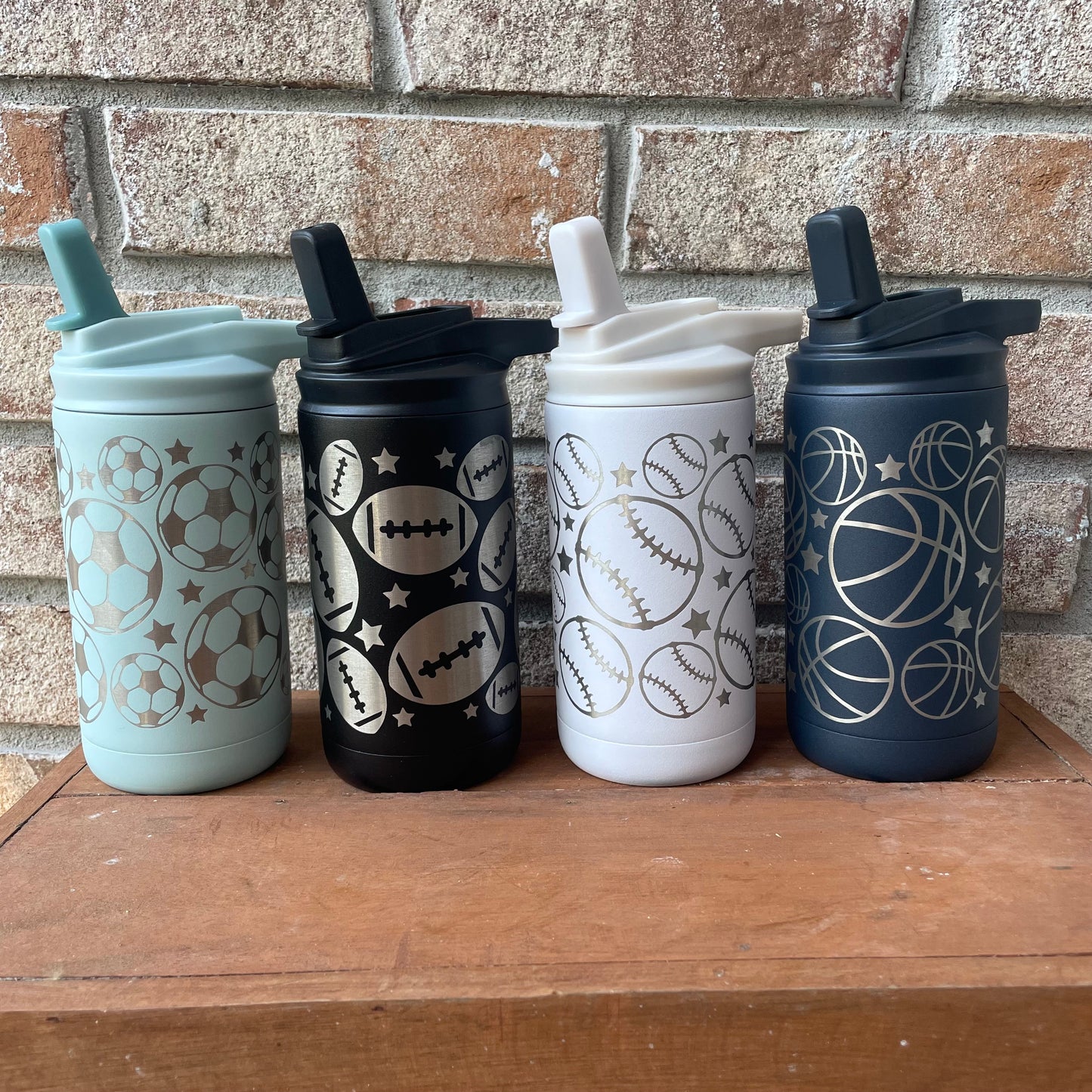 STARS & STRIPES Personalized Kids Water Bottle, Custom Tumbler, Steel,  Engraved, 12 Oz SIC Cup, Toddler, Back to School, Small Sippy, Straw 