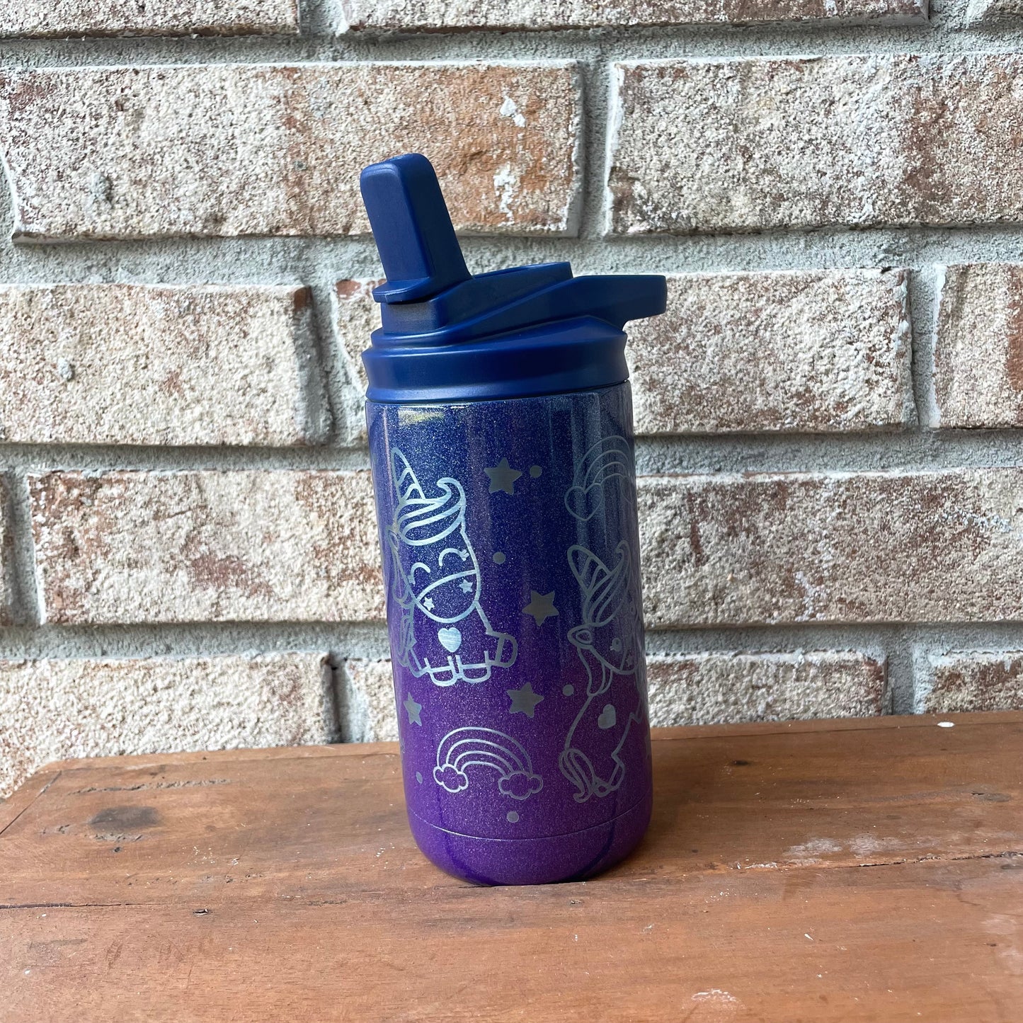 Custom Water Bottle Gift Kids Personalized Tumbler, Stainless Steel,  Engraved SIC Cup Team Sports , Fits up Holder, Straw Lid Back to School 