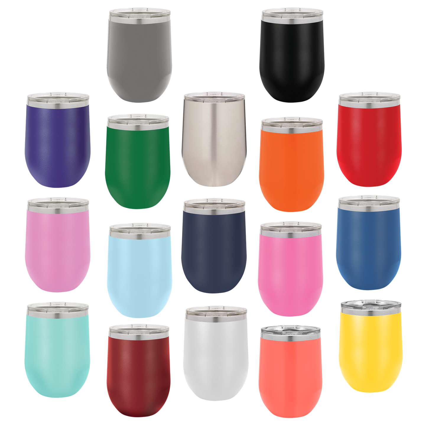 Custom Engraved 12 oz Wine Tumbler with Lid