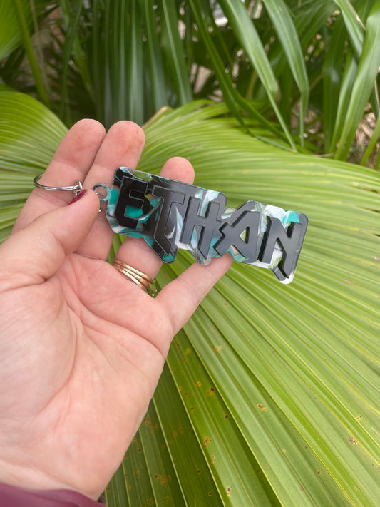 Jags Inspired Name Keychain