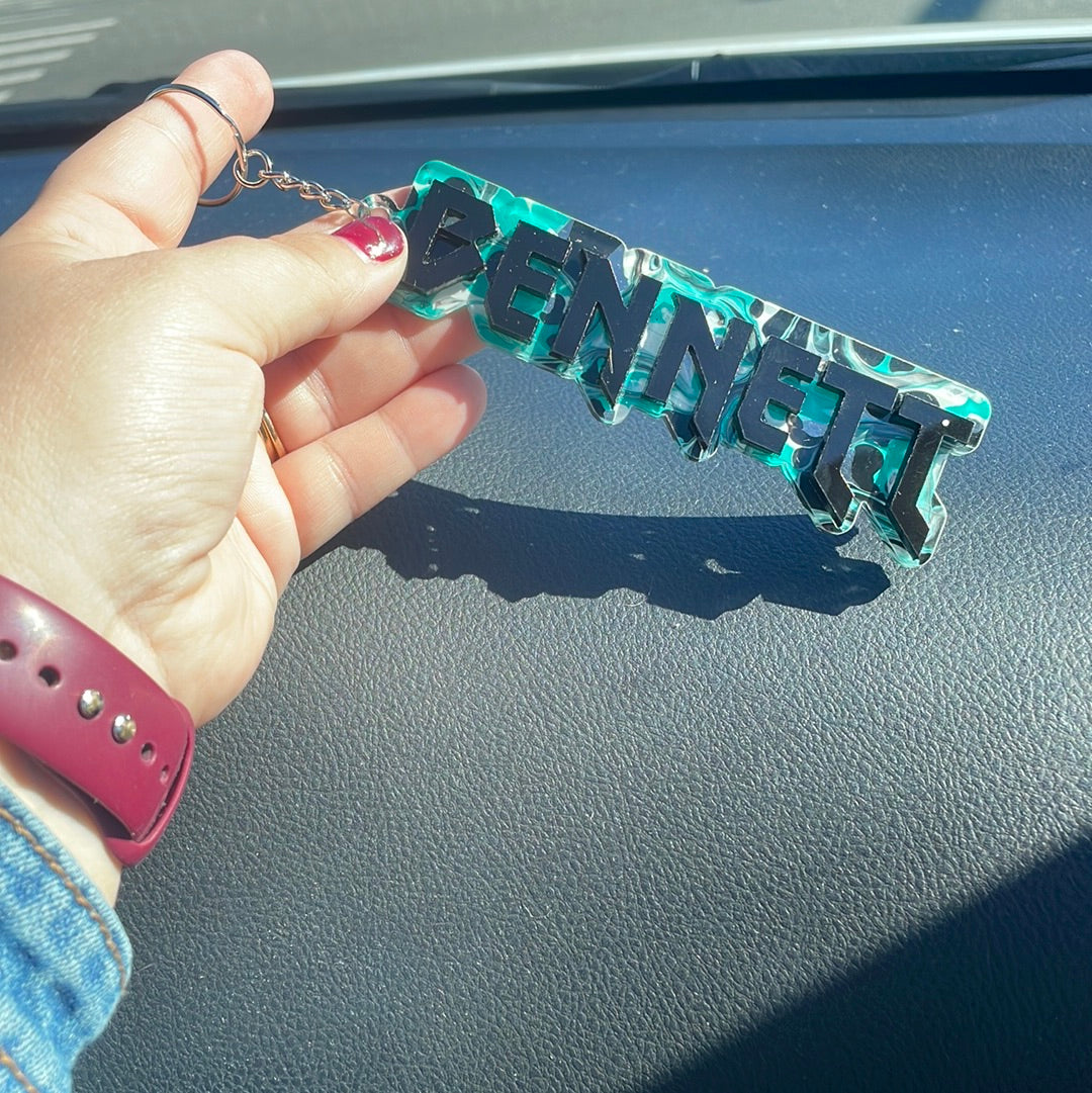 Jags Inspired Name Keychain
