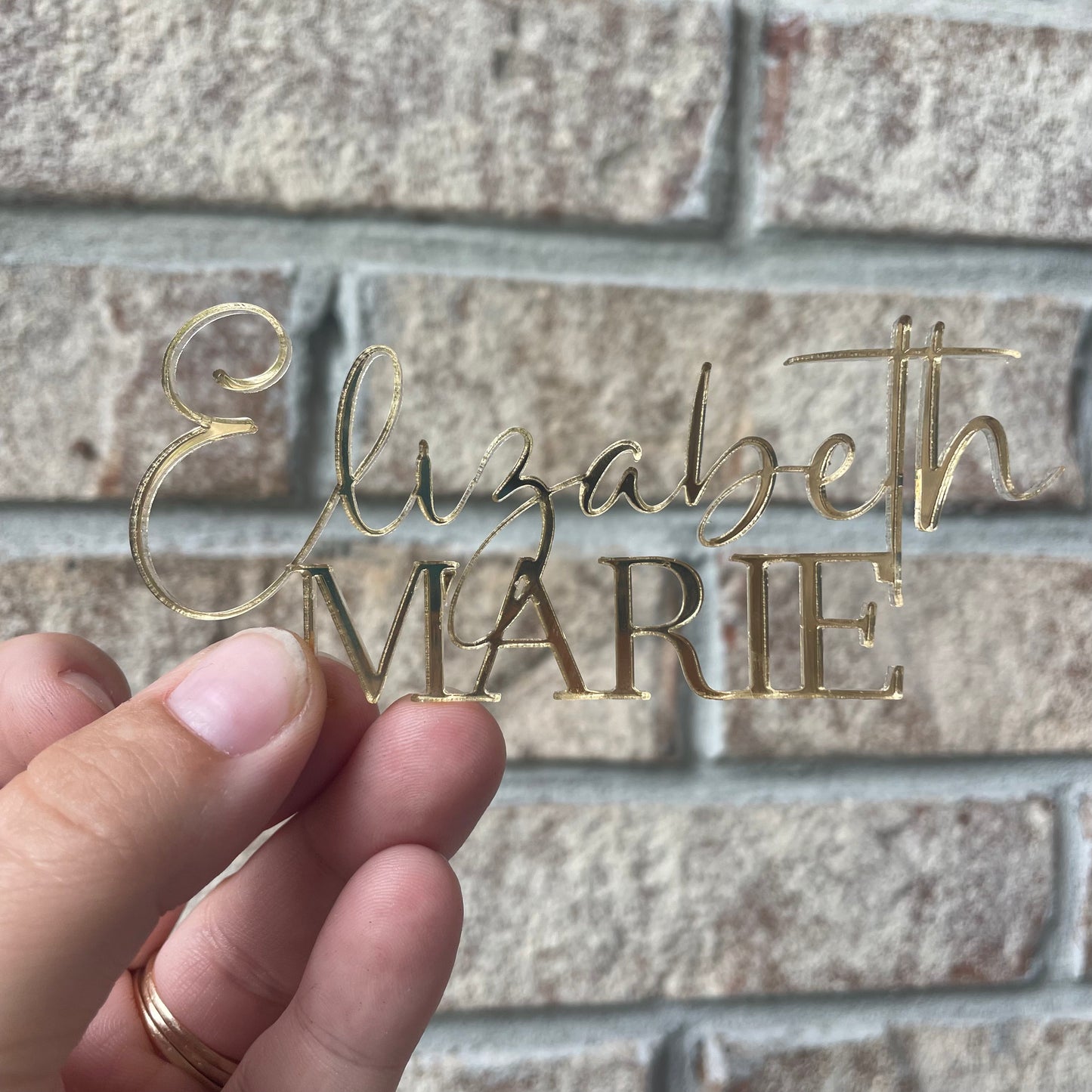 Custom Cake Topper with Cursive Writing