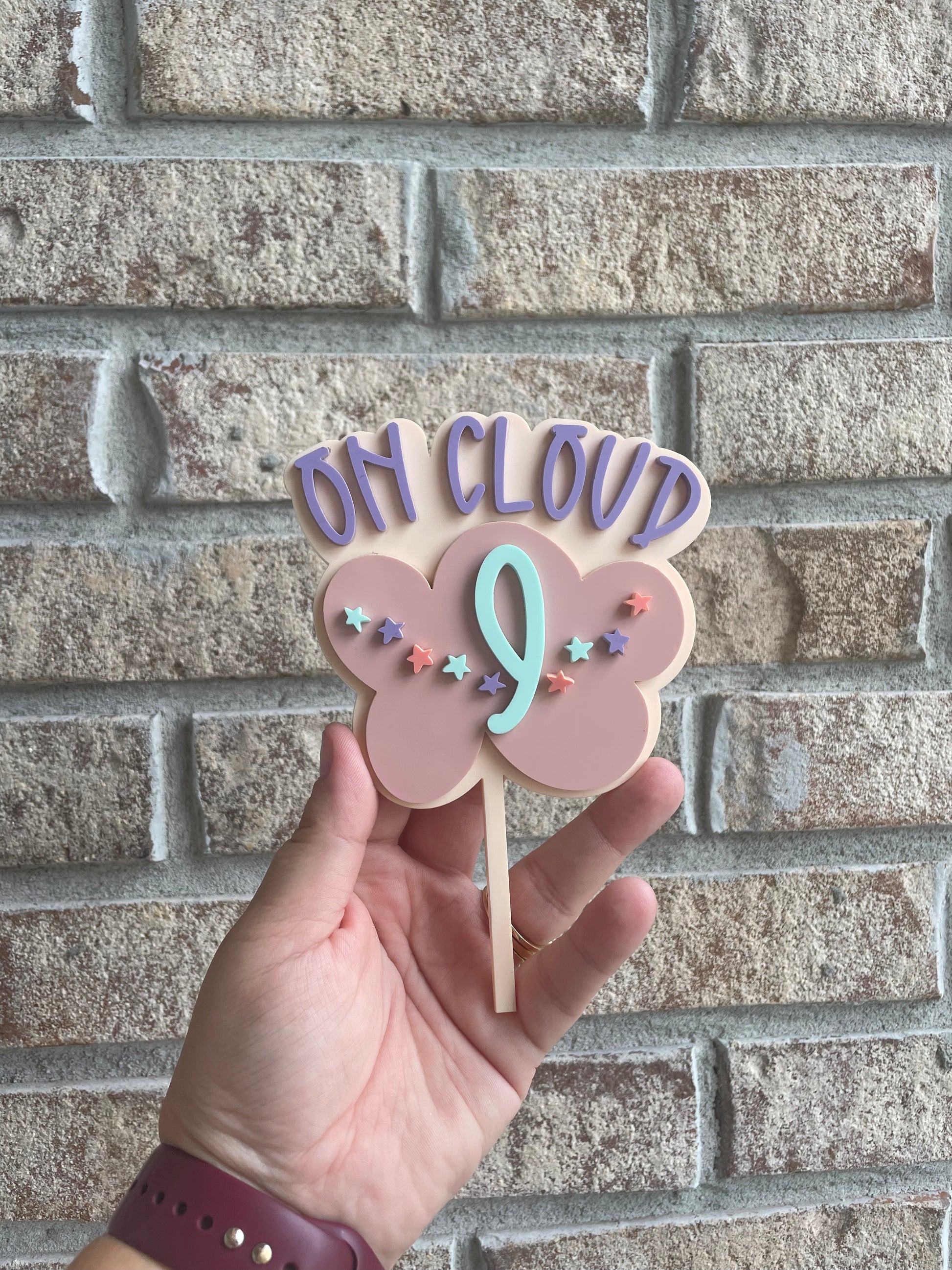 On Cloud 9 Cake Topper